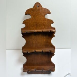 Vintage Wooden Collectible Spoon Wall Shelf